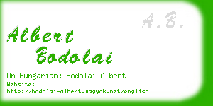 albert bodolai business card